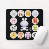 ウサギの中国のな(占星術の)十二宮図年 マウスパッド (マウス)