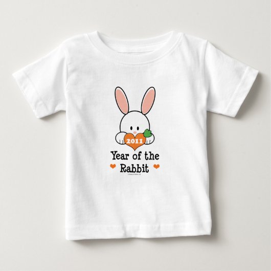 ウサギの乳児のTシャツの年 ベビーTシャツ (正面)