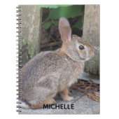 ウサギの写真パーソナライズされた名 ノートブック (正面)