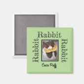 ウサギの冷蔵庫リマインダーのパーソナライズ写真の運 マグネット (正面/裏面)