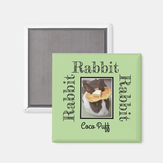 ウサギの冷蔵庫リマインダーのパーソナライズ写真の運 マグネット (正面/裏面)