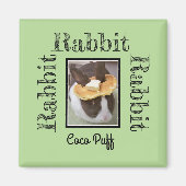 ウサギの冷蔵庫リマインダーのパーソナライズ写真の運 マグネット (正面)