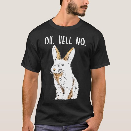 ウサギの動物を非難するバニーおもしろいシャツ Tシャツ (正面)