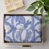 ウサギの包みお洒落の青い柳うさぎ島 薄葉紙 (ギフト)