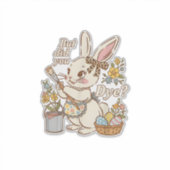 ウサギの卵 でもあなたは面白く染めた？かわいいイースターうさぎ シール (正面)