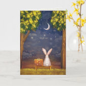 ウサギの同情カード カード (黄色い花)