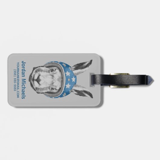 ウサギの向こう見ずは|あなたの名前を加えます ラゲッジタグ (裏面横)