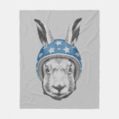 ウサギの向こう見ず フリースブランケット (正面)