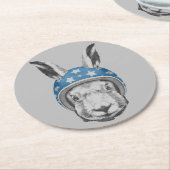 ウサギの向こう見ず ラウンドペーパーコースター (アングル)