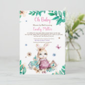 ウサギの女の子のシャワー　郵便での招待 招待状 (スタンド正面)