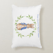 ウサギの子どもの名前をピーターにパーソナライズ アクセントクッション (正面(垂直))