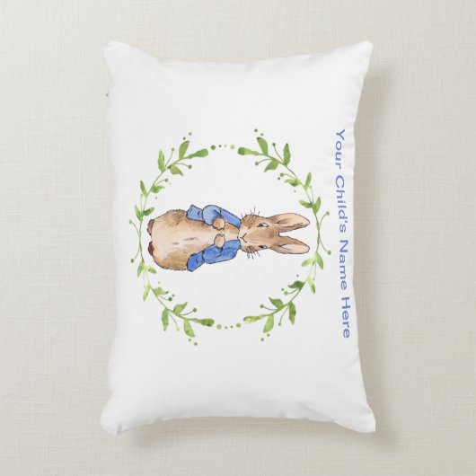 ウサギの子どもの名前をピーターにパーソナライズ アクセントクッション (正面(垂直))