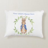 ウサギの子どもの名前をピーターにパーソナライズ アクセントクッション (裏面)