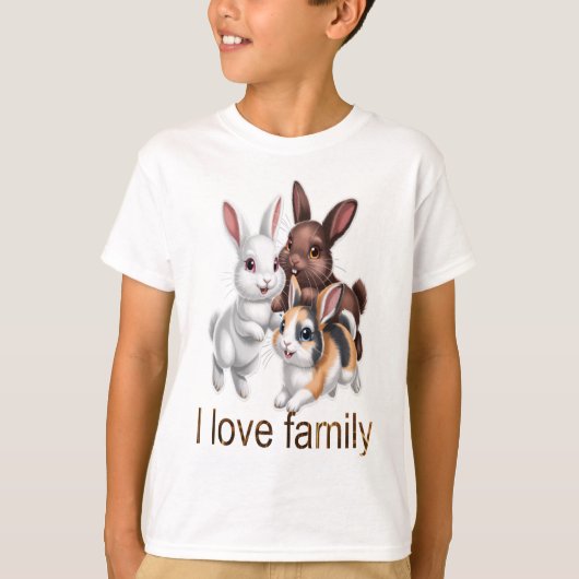 ウサギの家族 Tシャツ (正面)