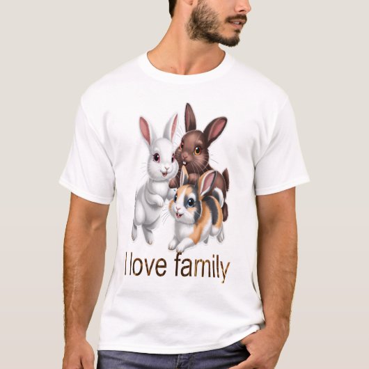 ウサギの家族 Tシャツ (正面)
