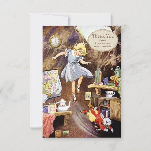 ウサギの巣穴の下でブライダルシャワーありがとう サンキューカード (正面)