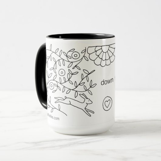 ウサギの巣穴の下、サラFielke BOM 2017年 マグカップ (正面左)