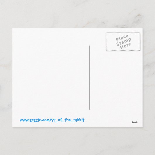 ウサギの年中国の紙カットアート シーズンポストカード (裏面)