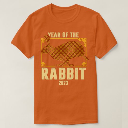 ウサギの年2023年中国の初のプレミアムT Tシャツ (デザイン正面)