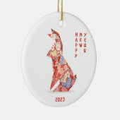 ウサギの年2023 セラミックオーナメント (右)