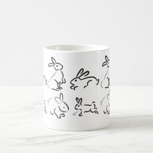 ウサギの幸せマグカップ コーヒーマグカップ (中央)