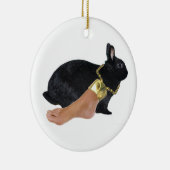 ウサギの幸運な人間足 セラミックオーナメント (右)