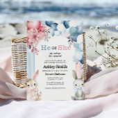 ウサギの性別発表ベビーシャワー 招待状