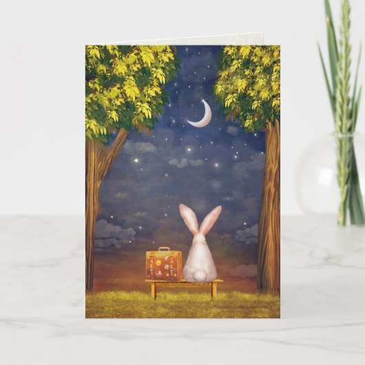 ウサギの悔やみや弔慰カード カード (正面)