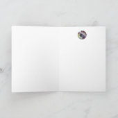 ウサギの愛らしい姿をとらえた、帽子をかぶったブラック・ホワイトのオランダウサギの水彩画 カード (内部)