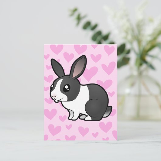 ウサギの愛(アップピーな耳の滑らかな髪) ポストカード (スタンド正面)