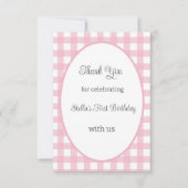 ウサギの感謝カード 1歳の誕生日パーティー サンキューカード (正面)