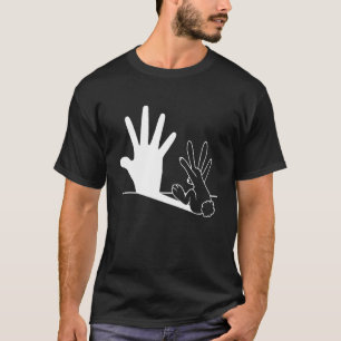 ウサギの手の影の生活ジョークうさぎバニー Tシャツ