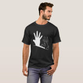 ウサギの手の影の生活ジョークうさぎバニー Tシャツ (正面フル)