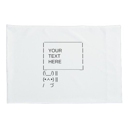 ウサギの抗議サイン/カスタマイズ可能なASCII文字アート 枕カバー (裏面-右)