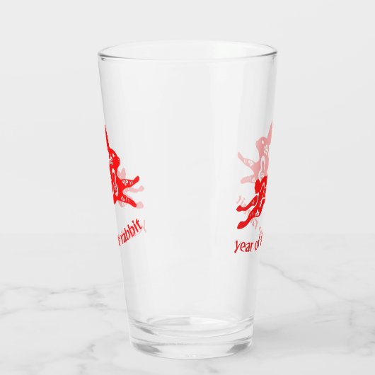 ウサギの新年中国のの〔占星術の〕十二宮図 タンブラーグラス (左)