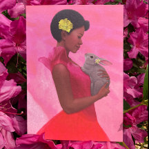 「ウサギの春の淑女」　グリーティングカード