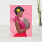 「ウサギの春の淑女」　グリーティングカード カード (正面)