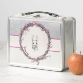 ウサギの春、さくらんぼの花 メタルランチボックス (インサイチュ)