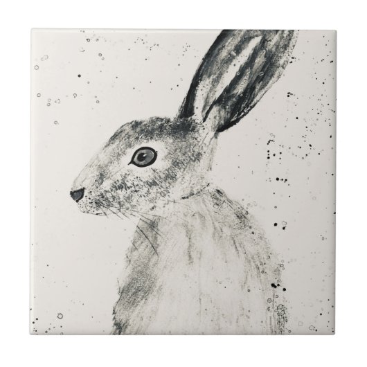 ウサギの森の動物のウサギヴィンテージタイル タイル (正面)