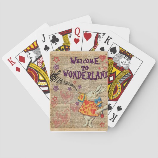 ウサギの歓迎への。 不思議の国のアリス トランプ (裏面)
