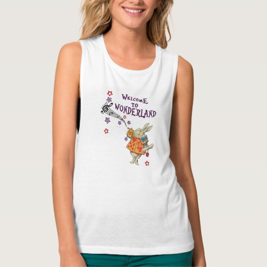 ウサギの歓迎への。 不思議の国のアリス Tシャツ (正面)
