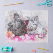 ウサギの水の色のデコページティッシュペーパー 薄葉紙 (クラフト)