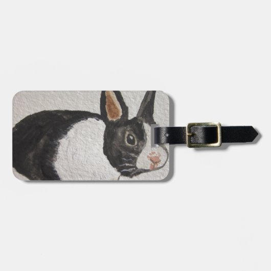 ウサギの水の色の動物ラゲッジタグ ラゲッジタグ (正面横)