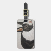 ウサギの水の色の動物ラゲッジタグ ラゲッジタグ (正面縦)