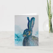 ウサギの水彩カード カード (正面)
