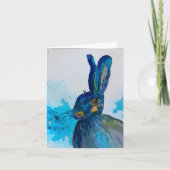 ウサギの水彩カード カード (正面)