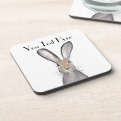 ウサギの水彩画 ワイルドライフ 動物 かわいい コースター (左側)