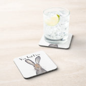 ウサギの水彩画 ワイルドライフ 動物 かわいい コースター (右側)