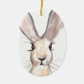 ウサギの水色かわいいウサギの野生動物 セラミックオーナメント (正面)
