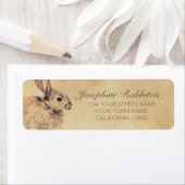 ウサギの水色のスケッチ ラベル (インサイチュ)